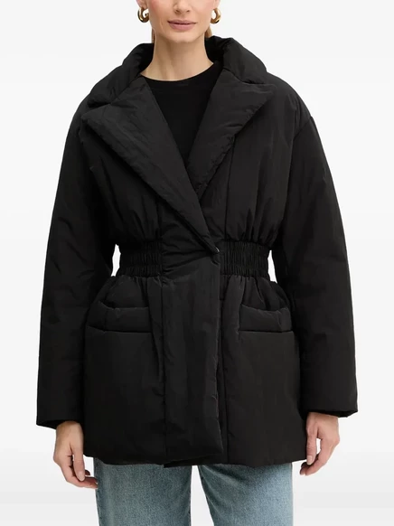 Женская пуховая куртка Armani Exchange со сборкой, черная