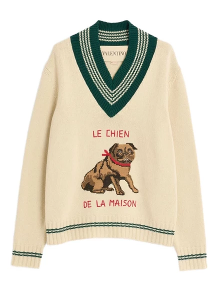 Мужской свитер Valentino Garavani Le Chien, бежевый