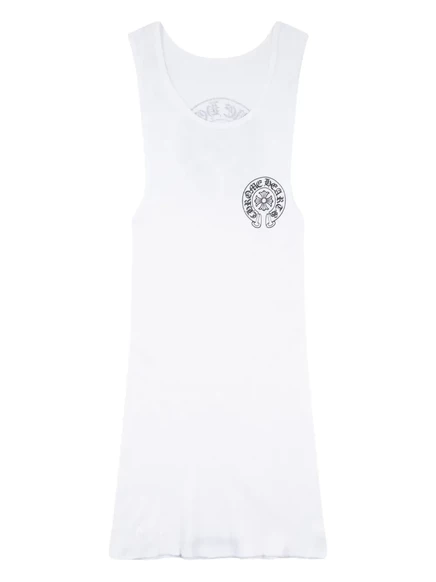 Мужская майка Chrome Hearts с логотипом-подковой, белая