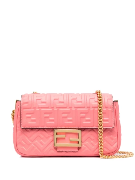 Сумка через плечо из багета FENDI среднего размера на цепочке pink