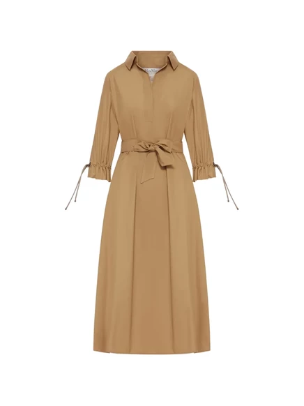 Женское платье Max Mara миди с завязками, бежевое