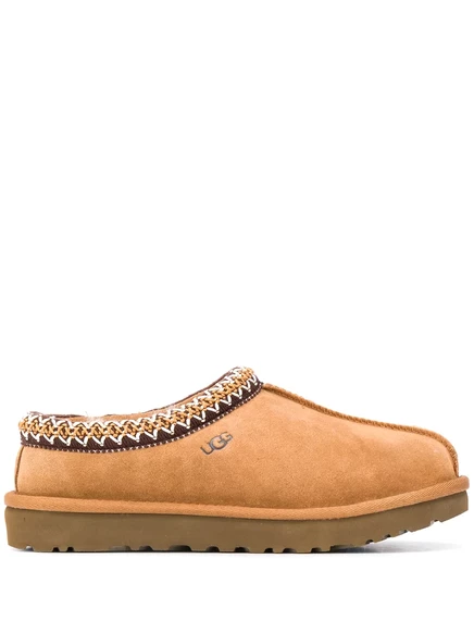 Женские сабо UGG из замши с шерстью, коричневые