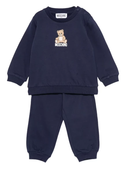 Спортивный костюм с принтом плюшевого мишки Moschino Kids blue