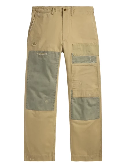 Мужские брюки Ralph Lauren RRL с пэчворком, бежевые