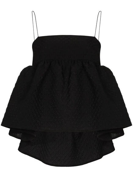 Текстурированный топ с оборками от Cecilie Bahnsen Selena black