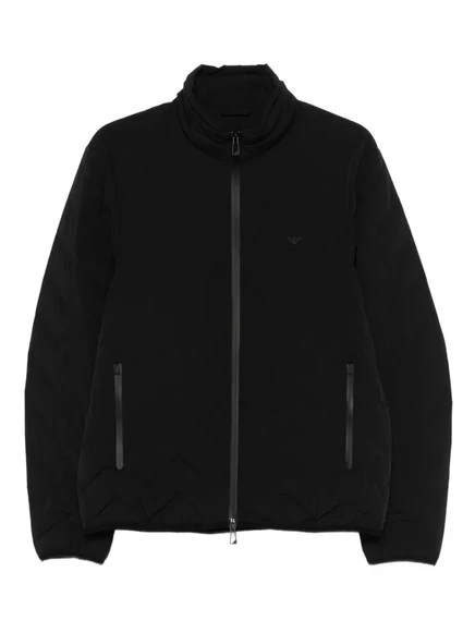 Мужская стеганая куртка Emporio Armani с молнией, черная