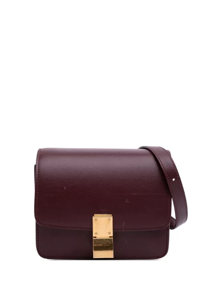 Маленькая классическая сумка-футляр crossbody из телячьей кожи, бывшая в употреблении у Celine в 2017 году red
