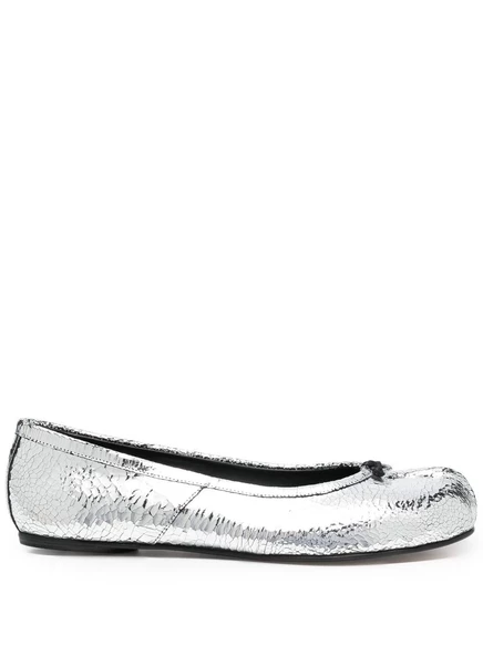 Туфли-балетки Maison Margiela Tabi с зеркальным эффектом silver