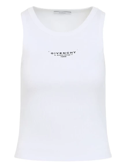 Топ с логотипом Givenchy в рубчик white
