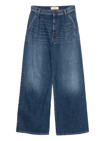 Джинсы с плиссировкой спереди Weekend Max Mara blue