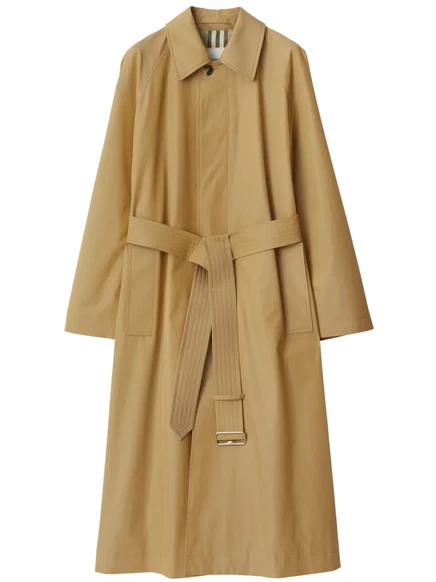 Женское длинное пальто Burberry из габардина, бежевое