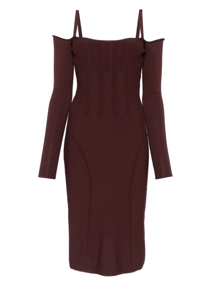 Женское платье Mugler с корсетной отделкой, красное