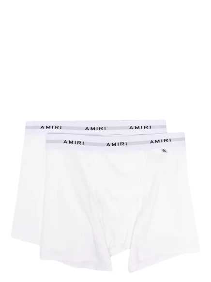Мужские боксеры Amiri с логотипом на поясе, белые, 2 шт.
