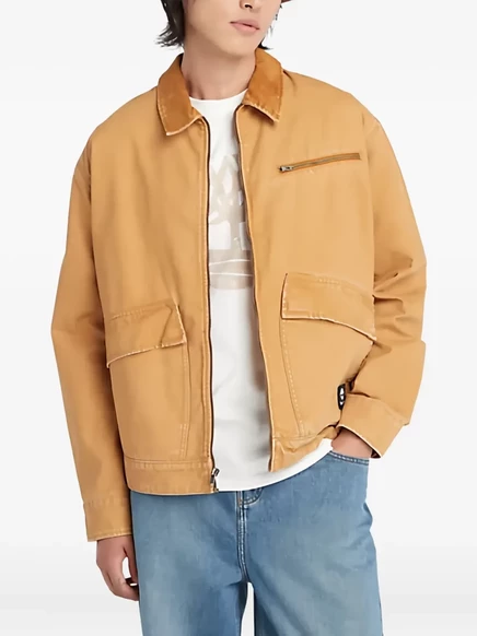Мужская рубашечная куртка Timberland с заплатами, коричневая