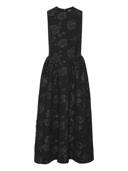 Платье миди из жаккарда с цветочным рисунком ROTATE BIRGER CHRISTENSEN black