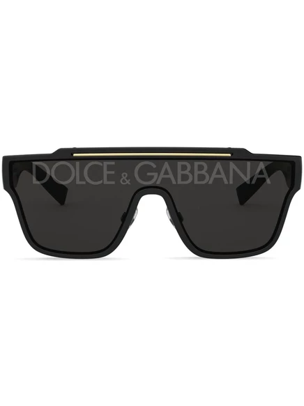Мужские солнцезащитные очки Dolce & Gabbana Eyewear квадратные с логотипом, черные
