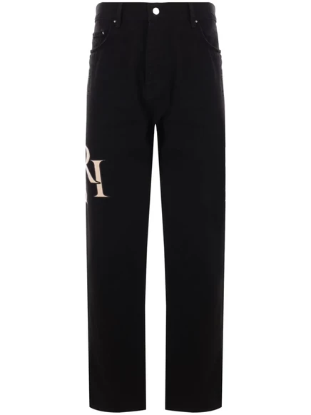 Мужские джинсы Amiri Staggered Logo, черные