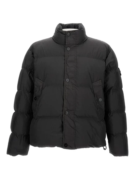 Мужское пуховое пальто Stone Island, черное