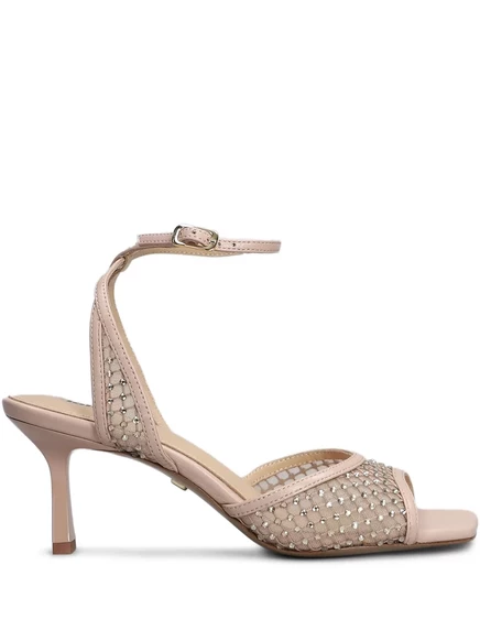 Босоножки Lola Cruz 65 мм, украшенные кристаллами  neutrals