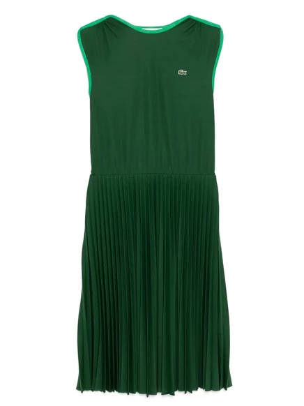 Женское платье Lacoste плиссированное без рукавов, зеленое
