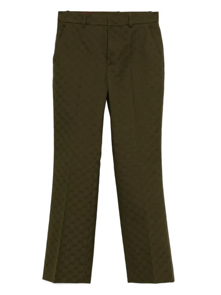 Брюки с монограммой Gucci GG green