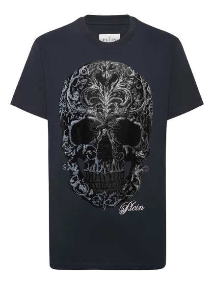 Мужская футболка Philipp Plein с черепом, синяя