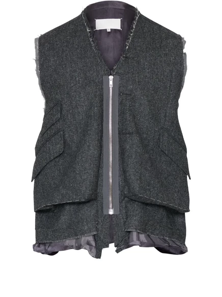 Жилет с потертым карманом от Maison Margiela grey