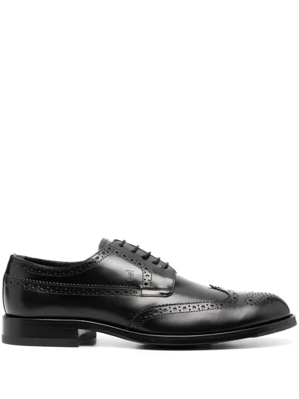 Мужские броги Tod's лакированные, черные