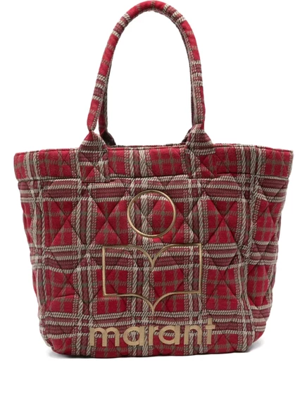 Маленькая клетчатая сумка ISABEL MARANT в ярком стиле red