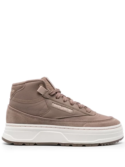 Женские кроссовки Reebok Club C Geo на платформе, коричневые