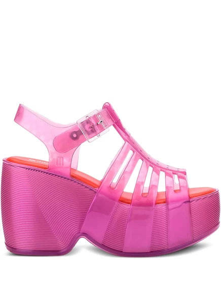 Сандалии Melissa на платформе в клетку  pink