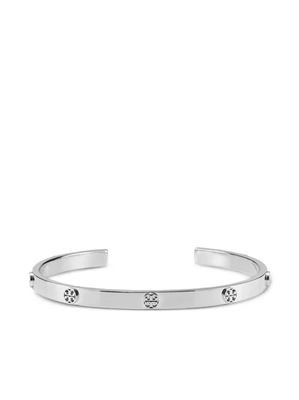 Женский браслет Tory Burch Icon Stud Cuff, серебристый