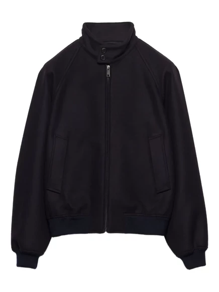 Жакет в рубчик с рукавами реглан от Prada black