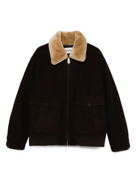 Куртка с воротником из искусственного меха Miu Miu brown