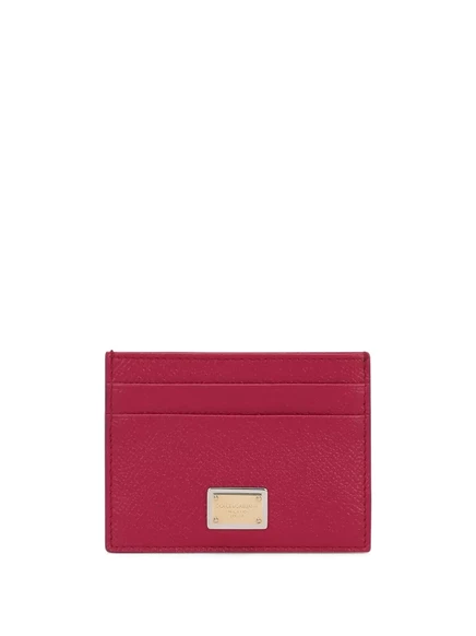 Женский картхолдер Dolce & Gabbana Dauphine кожаный, розовый