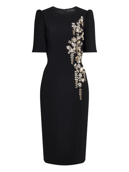 Миди-платье Jenny Packham, украшенное Ромой black