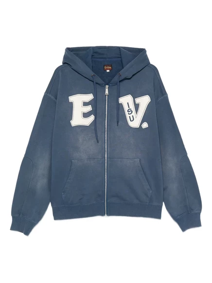 Мужское худи Evisu на молнии, синее