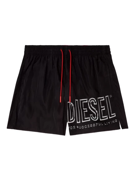 Мужские пляжные шорты Diesel Soccer-41-D-Core с логотипом, черные