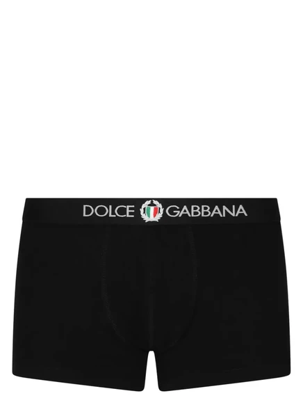 Мужские боксерсы Dolce & Gabbana из хлопка-стрейч с логотипом, черные