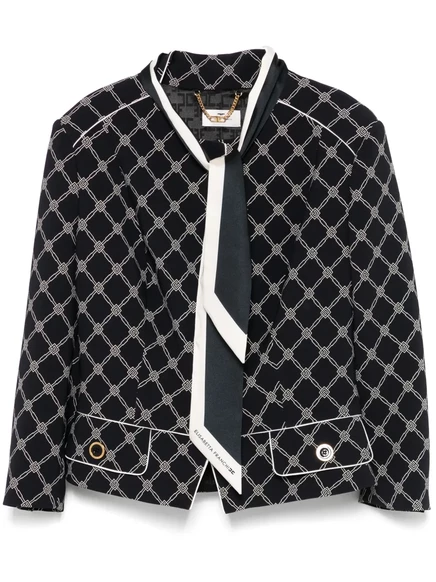 Жакет из крепа с принтом Elisabetta Franchi black