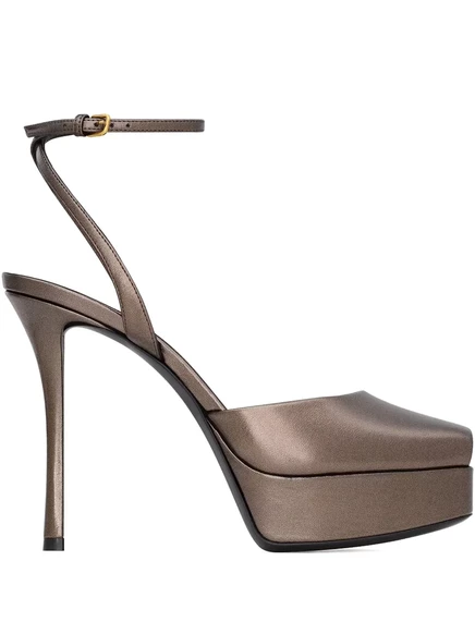 Женские босоножки Saint Laurent на платформе, коричневые