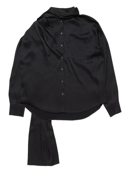 Многослойная атласная блузка Acne Studios black