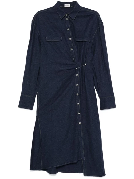 Женское миди-платье Sonia Rykiel из хлопкового фланеля, синее