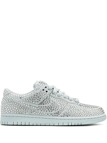 Унисекс кроссовки Nike Dunk Low со стразами Swarovski белые