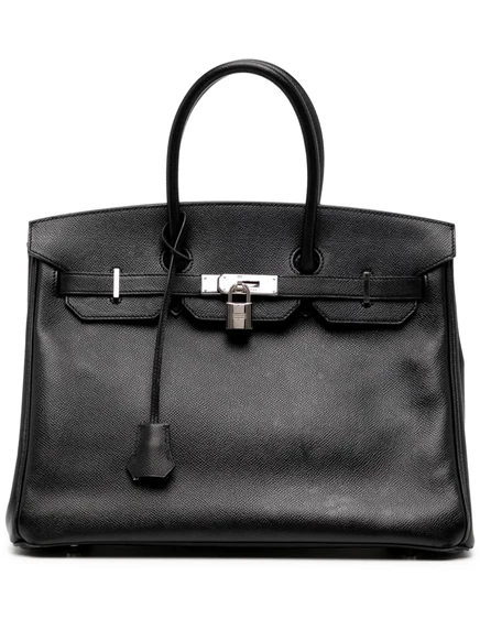 Сумка Birkin 35 PHW, бывшая в употреблении у Hermès black