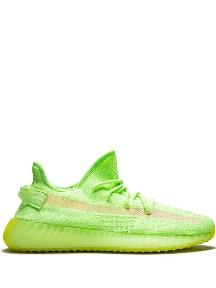 Унисекс кроссовки Adidas Yeezy Boost 350 V2 светящиеся, флуоресцентно-зеленые