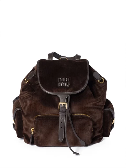 Большой вельветовый рюкзак Miu Miu
