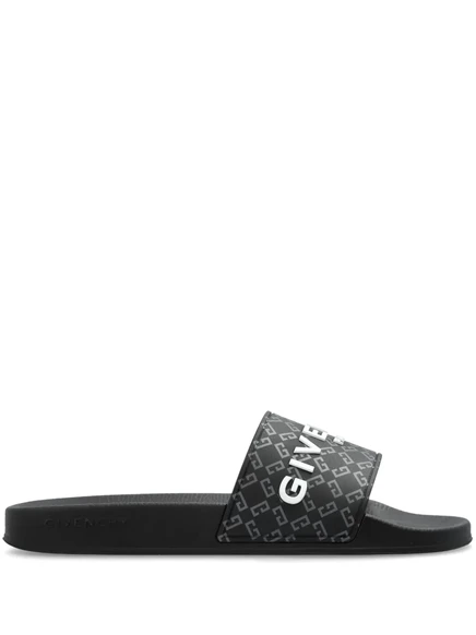 Мужские шлепанцы Givenchy с тиснением логотипа, черные