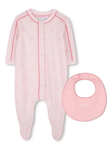Пижама для девочек Boss Kidswear и нагрудник, розовые