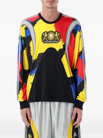 Мужской лонгслив Adidas x Brain Dead с принтом, желтый